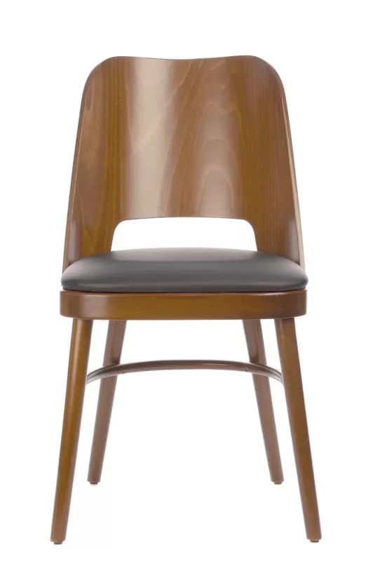 Stol Jessica valnöt svart konstläder