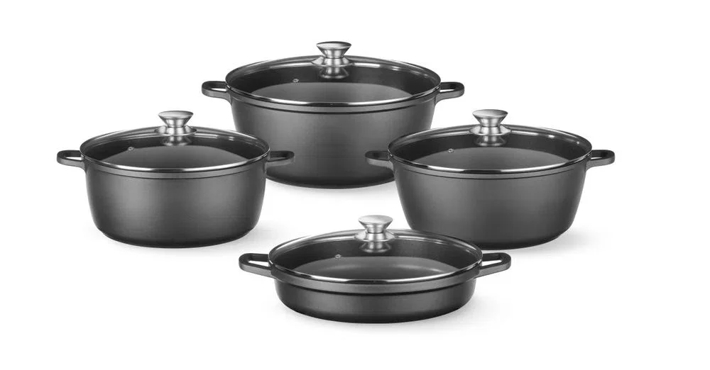 Gryta med non-stickbeläggning, HENDI, 4,3 L, svart, rund