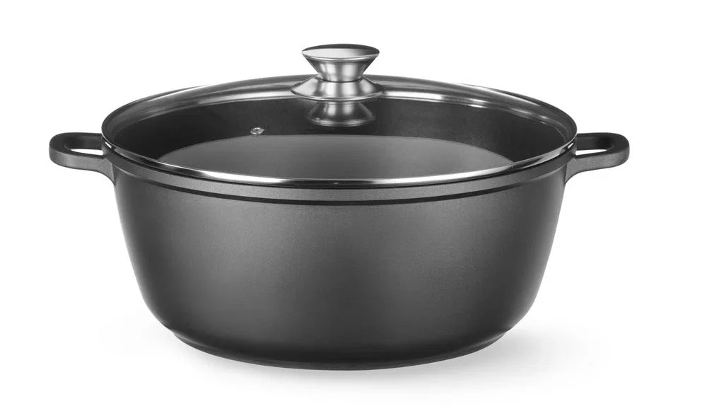 Gryta med non-stickbeläggning, HENDI, 7 L, svart, rund