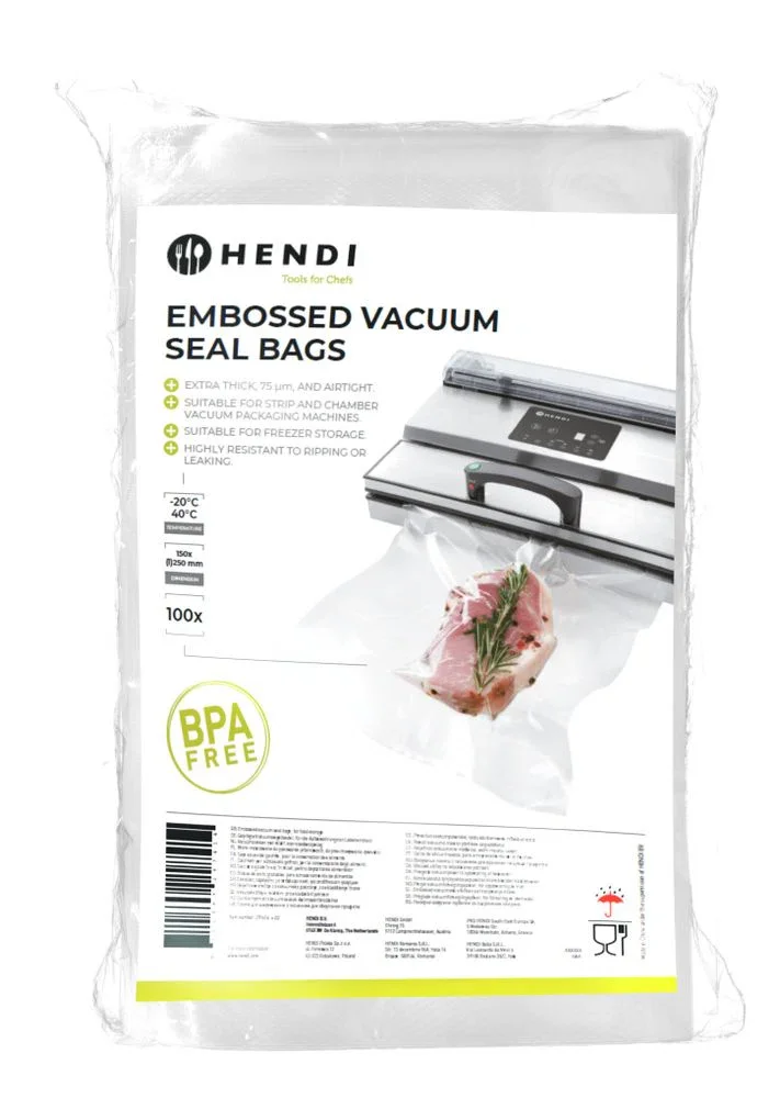 Räfflade vakuumpåsar, HENDI, 100 st, 200 x 300 mm - Bild 2