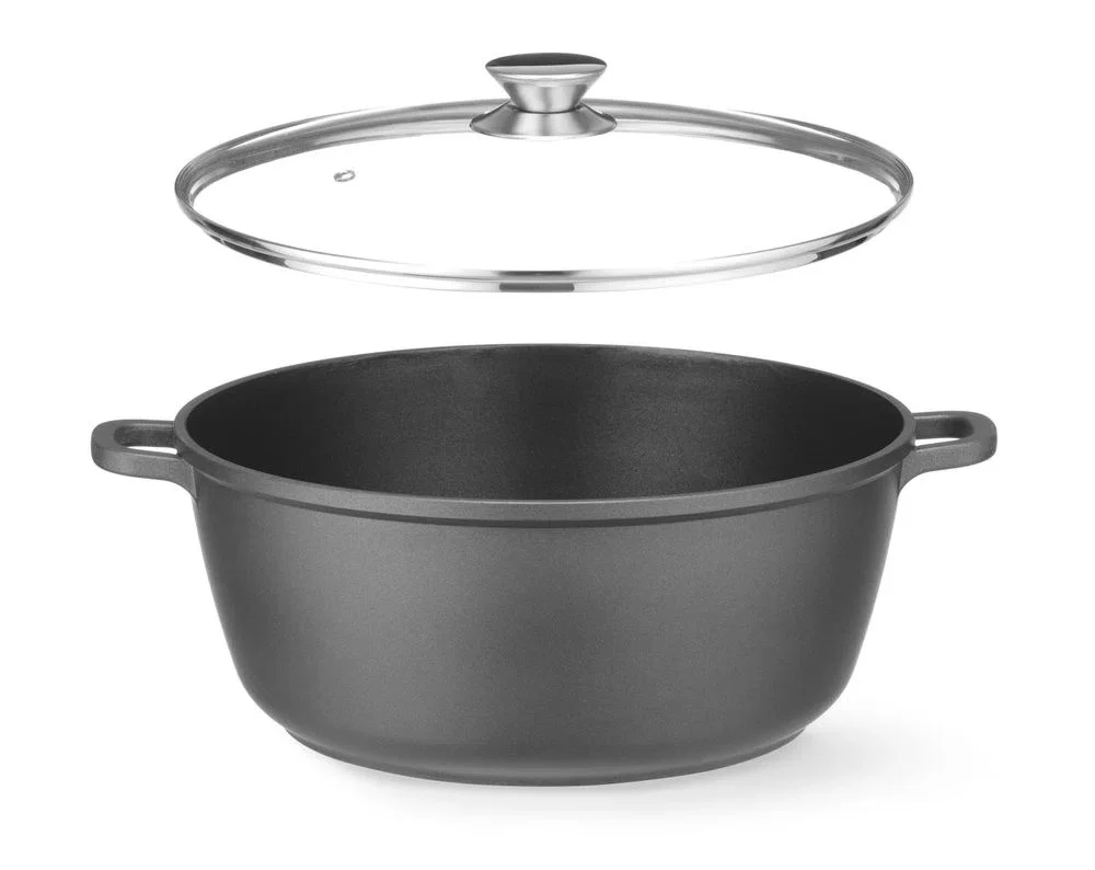 Gryta med non-stickbeläggning, HENDI, 7 L, svart, rund