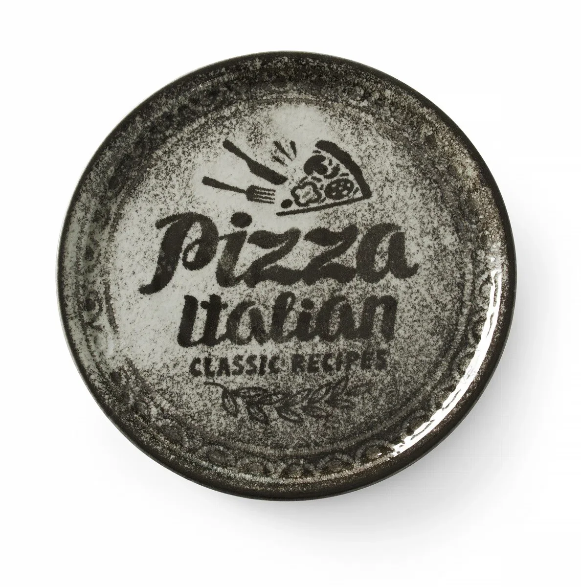 Pizzatallrik 310 mm Recipe Black Hendi