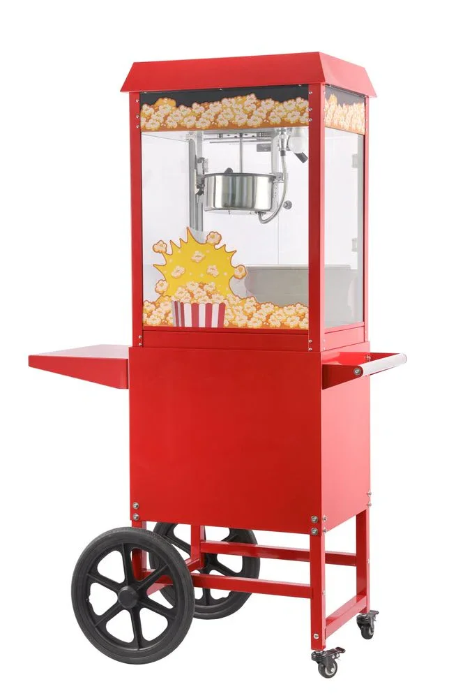 Popcornmaskin med vagn, HENDI, röd, 220–240V/1155W, 940x510x(H)1553 mm
