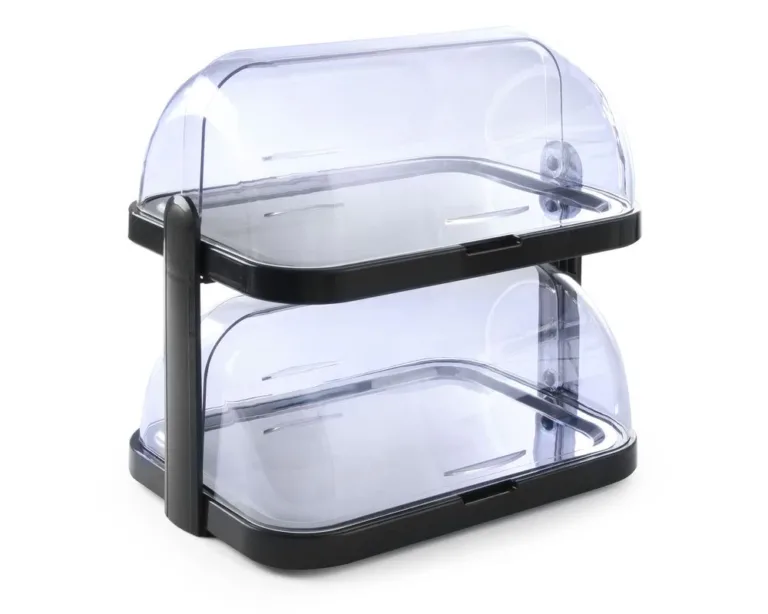 Kyldisplay med rullock, dubbel, HENDI, mörkgrå, 440x320x(H)440 mm