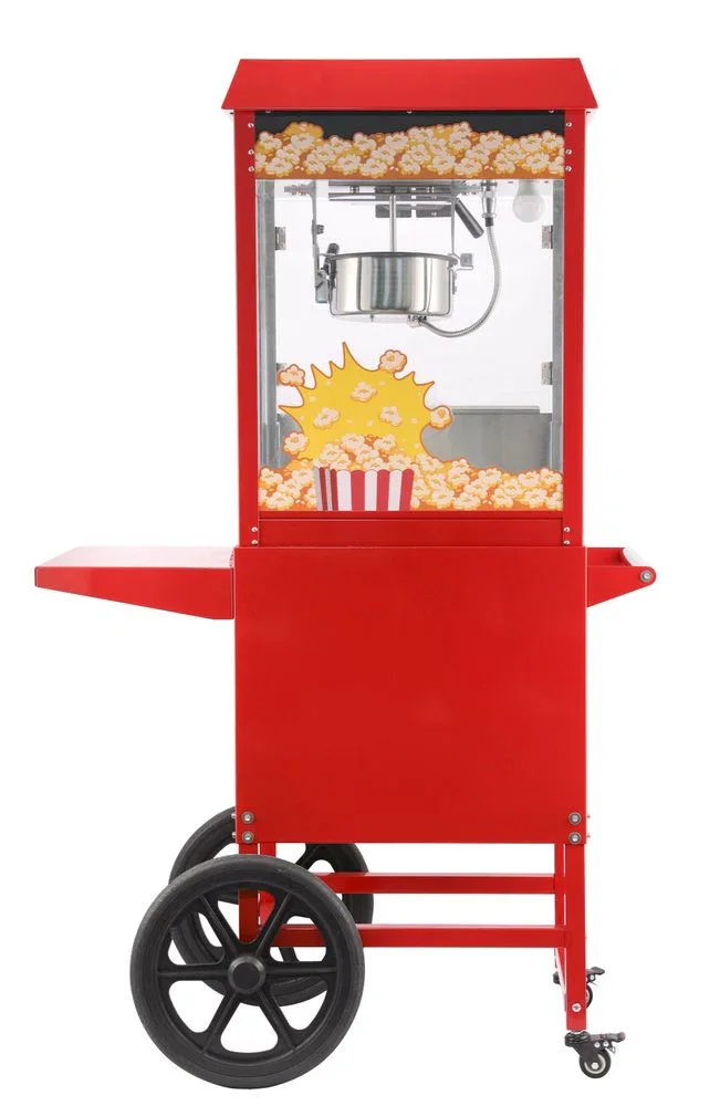 Popcornmaskin med vagn, HENDI, röd, 220–240V/1155W, 940x510x(H)1553 mm