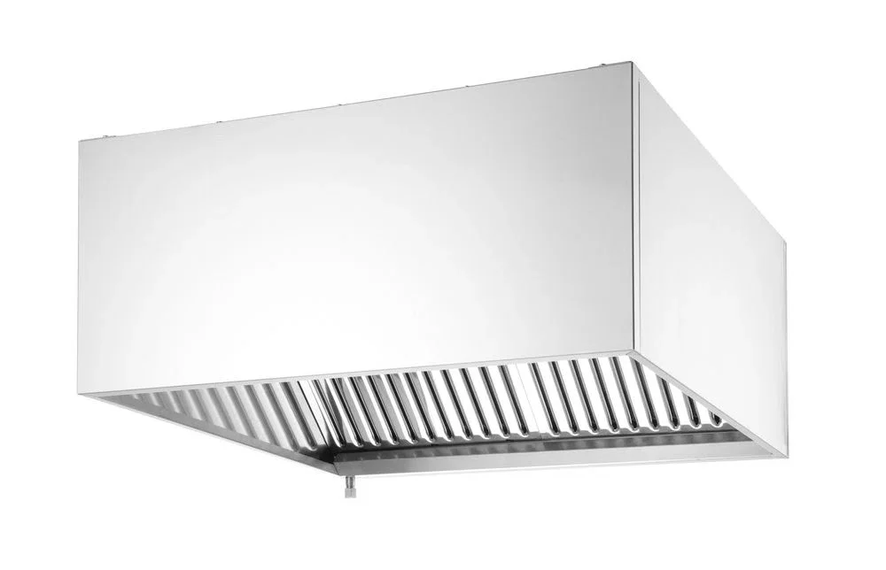 Väggmonterad kökskåpa, HENDI, bultad, silver, 1205x1000x(H)450 mm